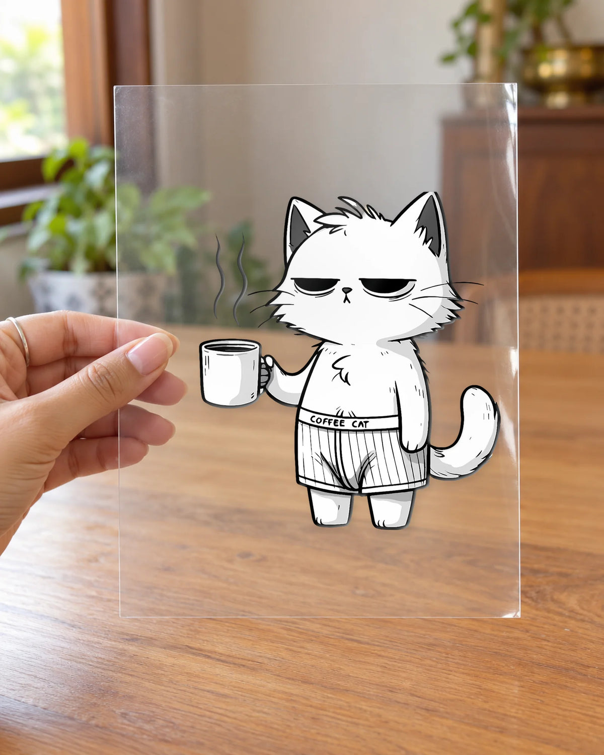 Catpuccino hard surface patch on clear film