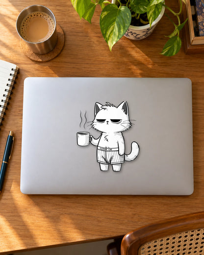 Catpuccino sticker mockup