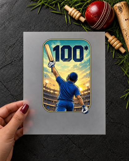 Century Wala iron-on patch in hand