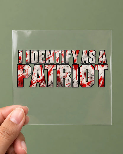 Certified Patriot hard surface patch on clear film
