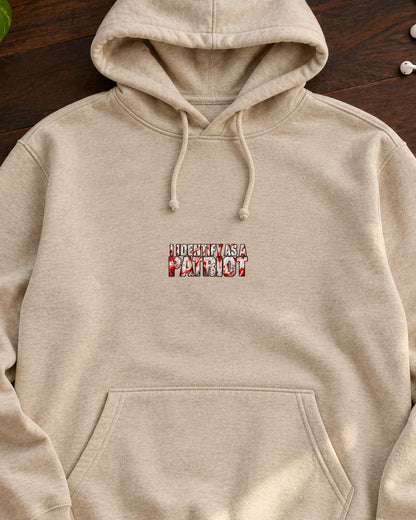 Certified Patriot iron-on patch on clothes