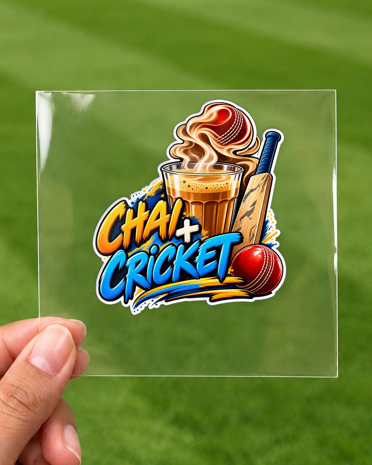 Chai Aur Cricket hard surface patch on clear film
