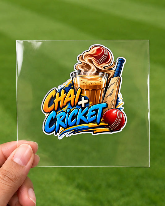 Chai Aur Cricket hard surface patch on clear film