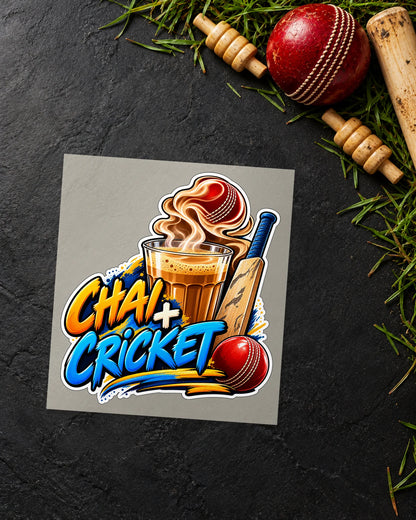 Chai Aur Cricket iron-on patch transfer