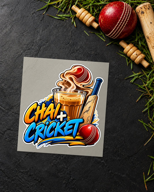 Chai Aur Cricket iron-on patch transfer