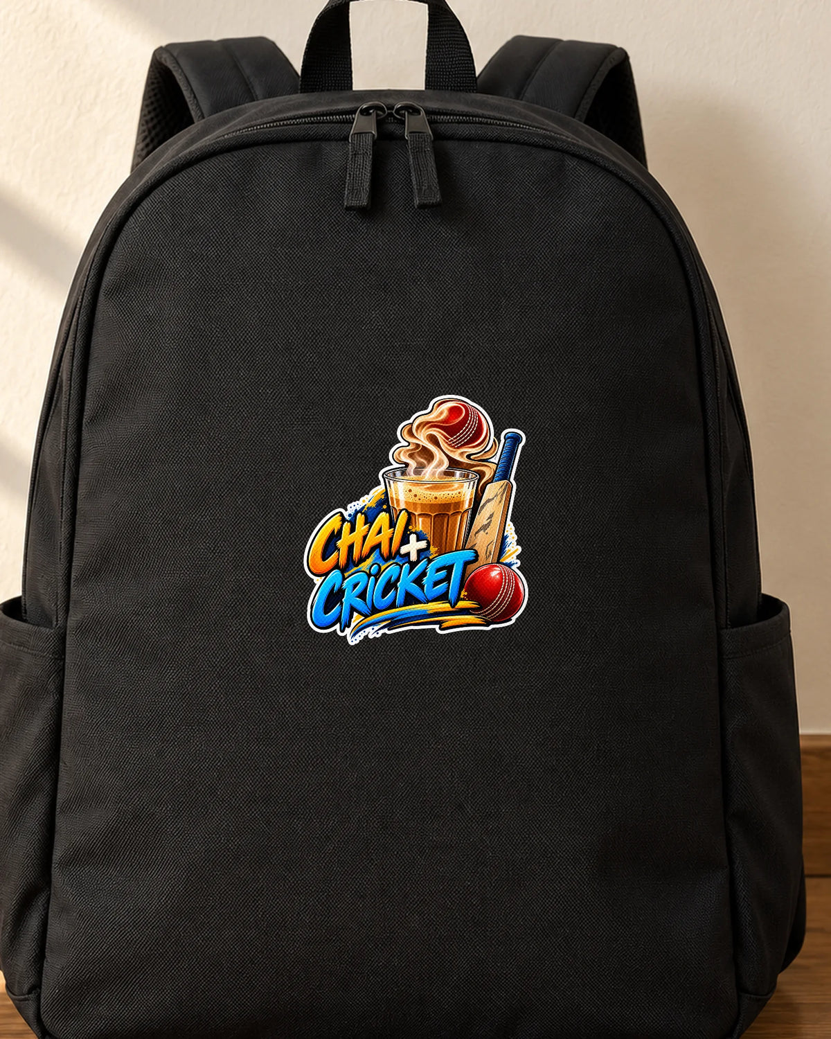 Chai Aur Cricket iron-on patch on clothes