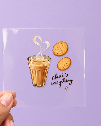 Chai Break: all pieces on clear film