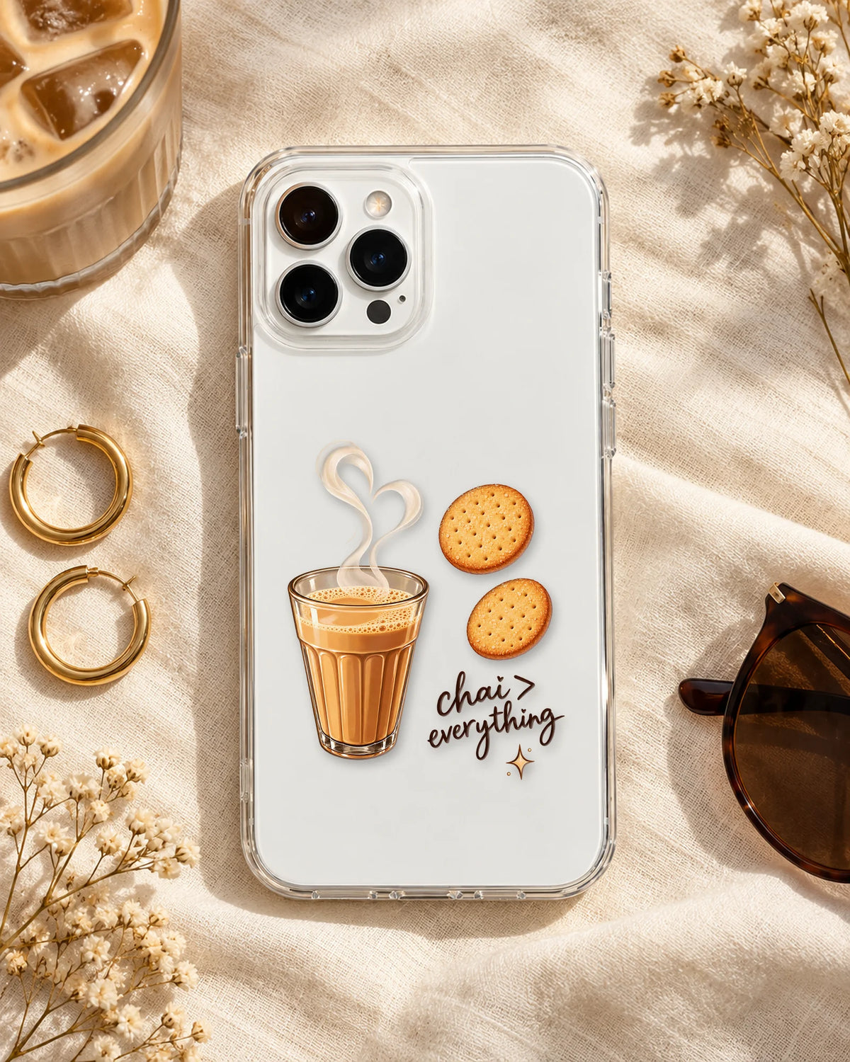 Chai Break pieces arranged on a phone