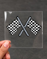 Checkered Flags gamer patch on clear film