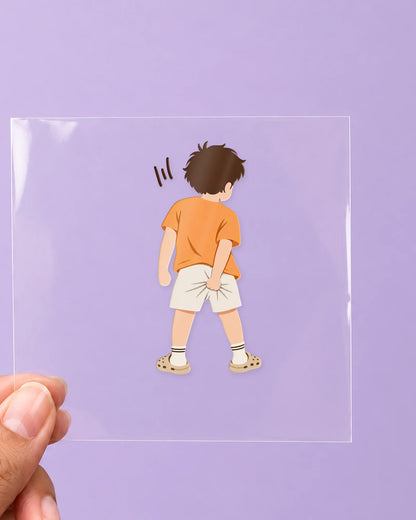 Cheeky Boy: all pieces on clear film