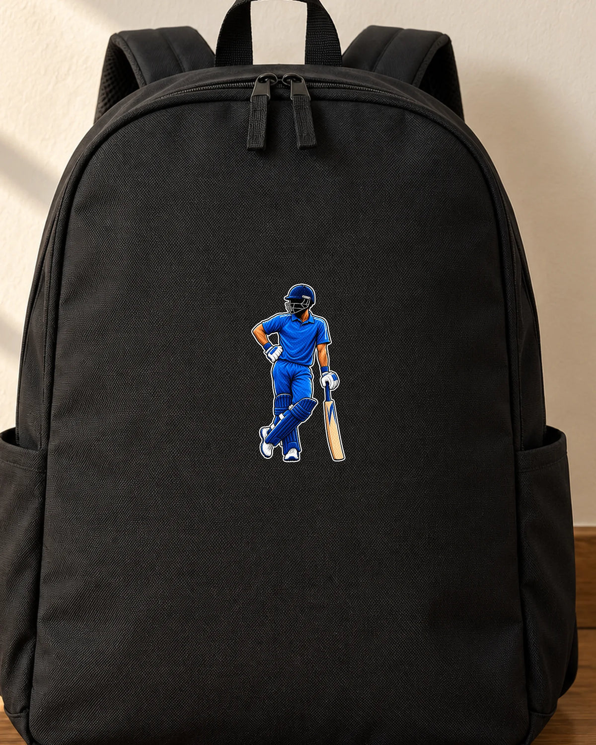 Chill Batsman iron-on patch on clothes