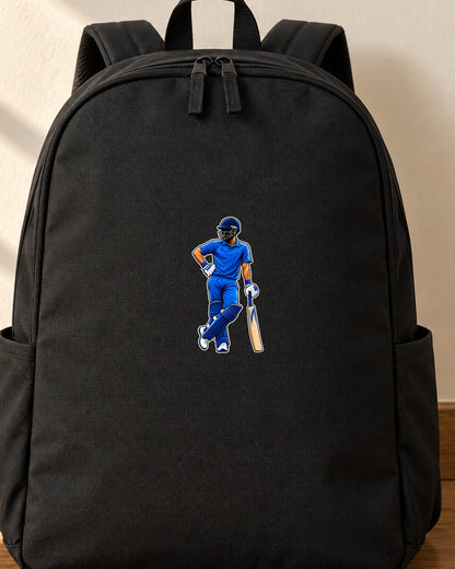 Chill Batsman iron-on patch on clothes