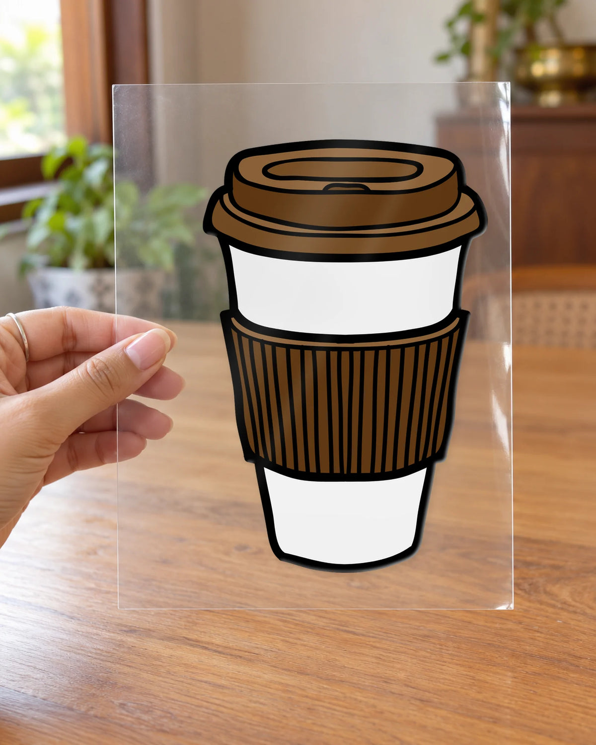 Coffee To-Go hard surface patch on clear film