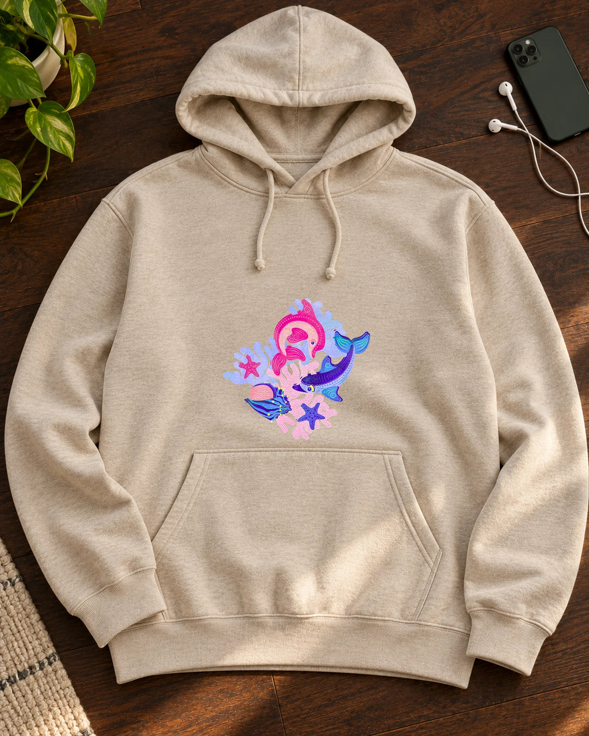 Coral Chorus iron-on patch on clothes