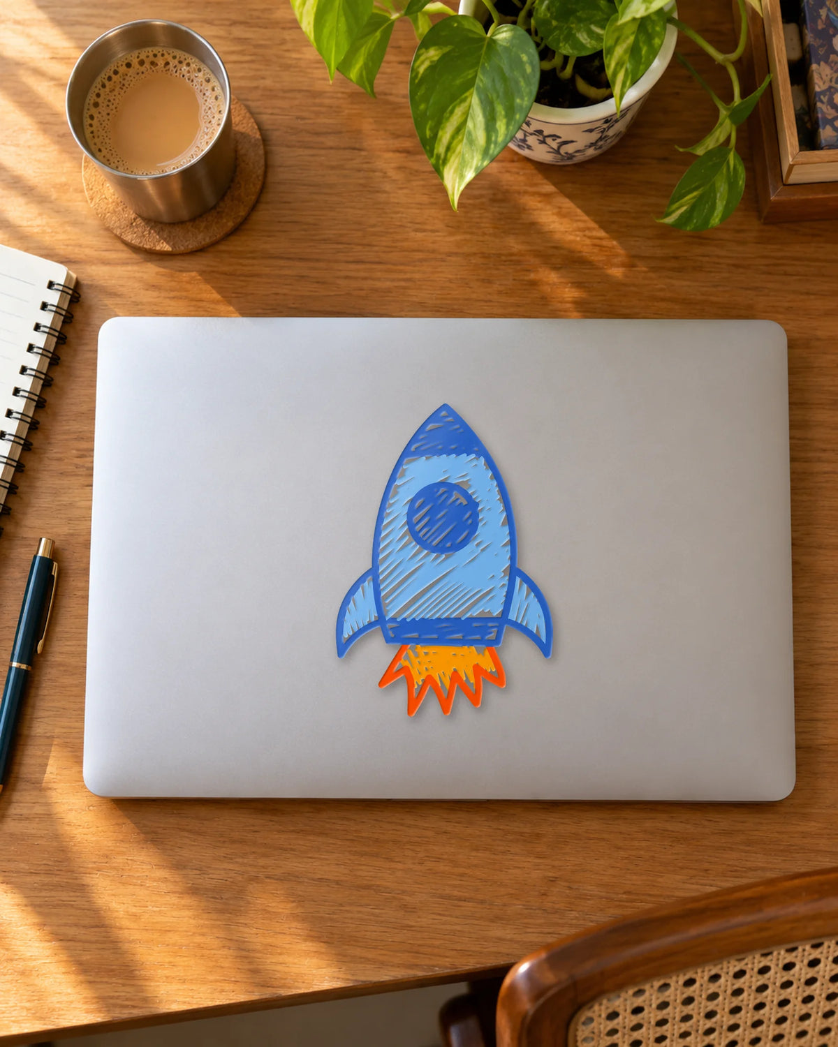 Cosmic Crayon sticker mockup