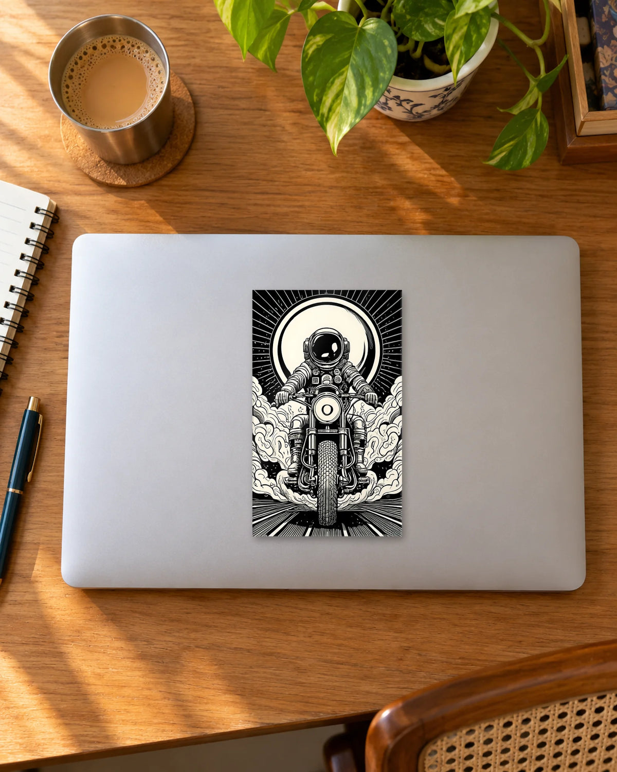 Cosmic Rider sticker mockup