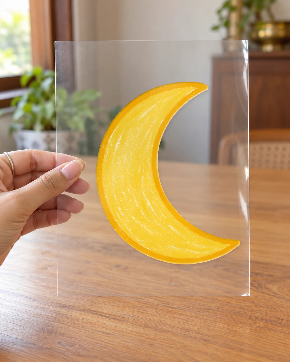 Crescent Crayon hard surface patch on clear film