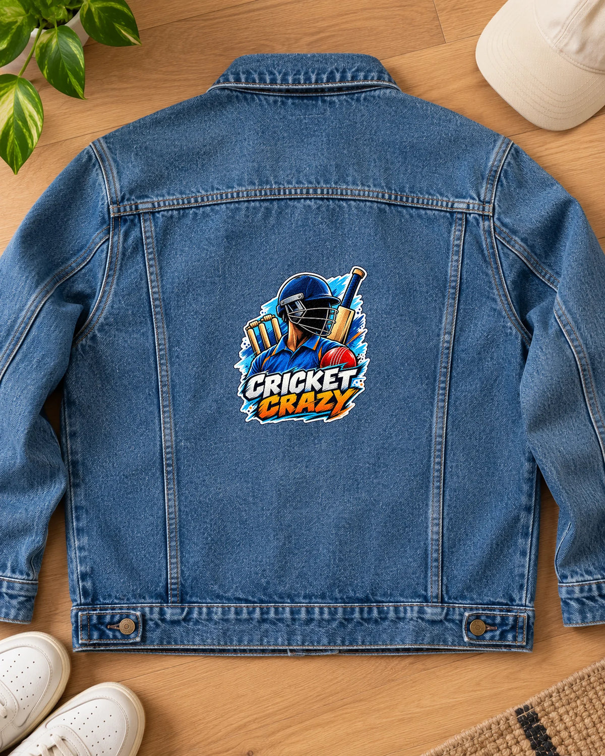 Cricket Crazy iron-on patch on clothes