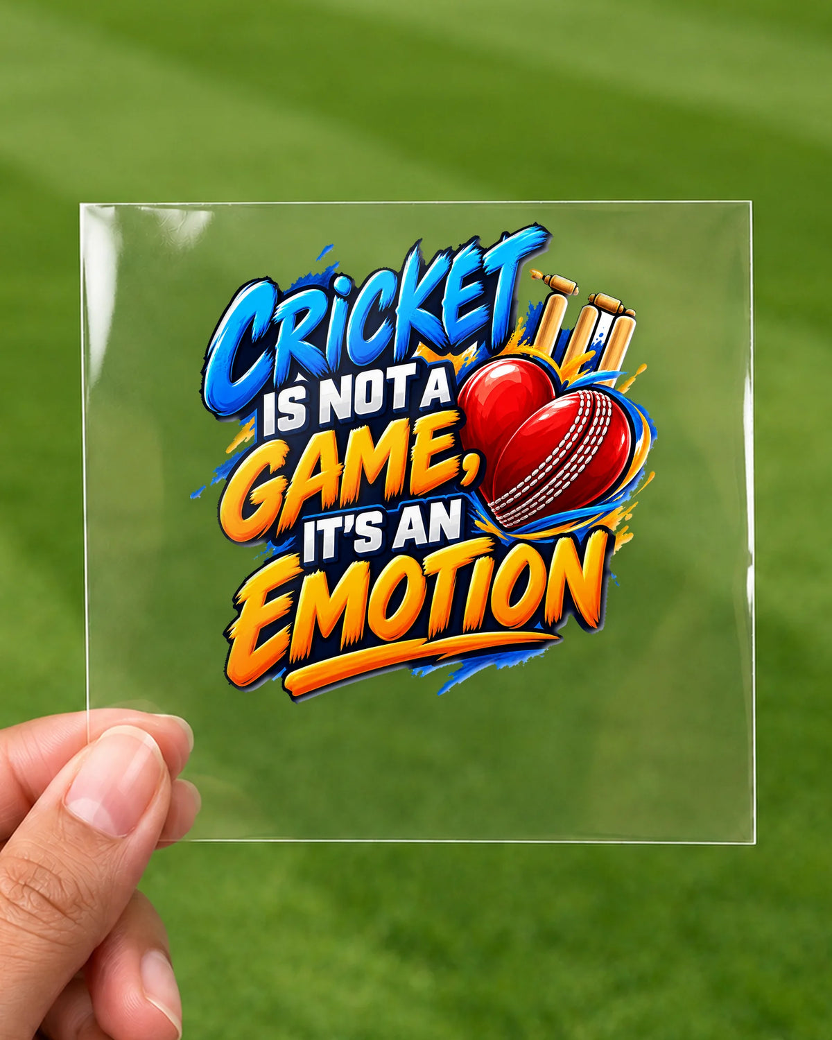 Cricket Is Emotion patch on clear film