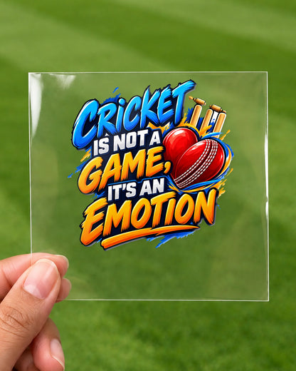 Cricket Is Emotion patch on clear film