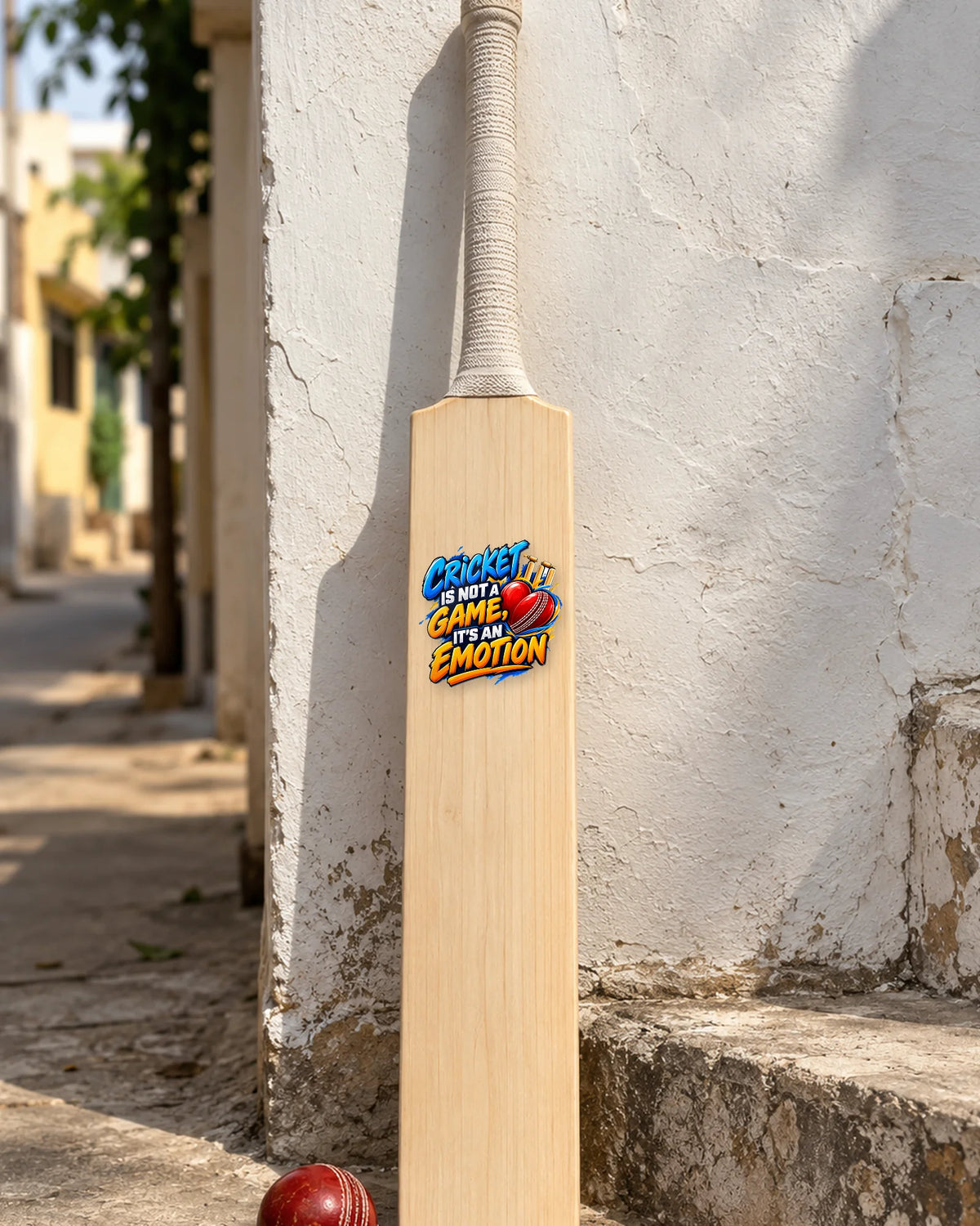 Cricket Is Emotion on a full cricket bat