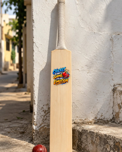 Cricket Is Emotion on a full cricket bat