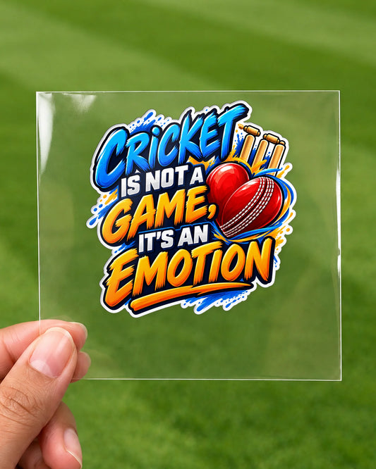Cricket Is Emotion hard surface patch on clear film