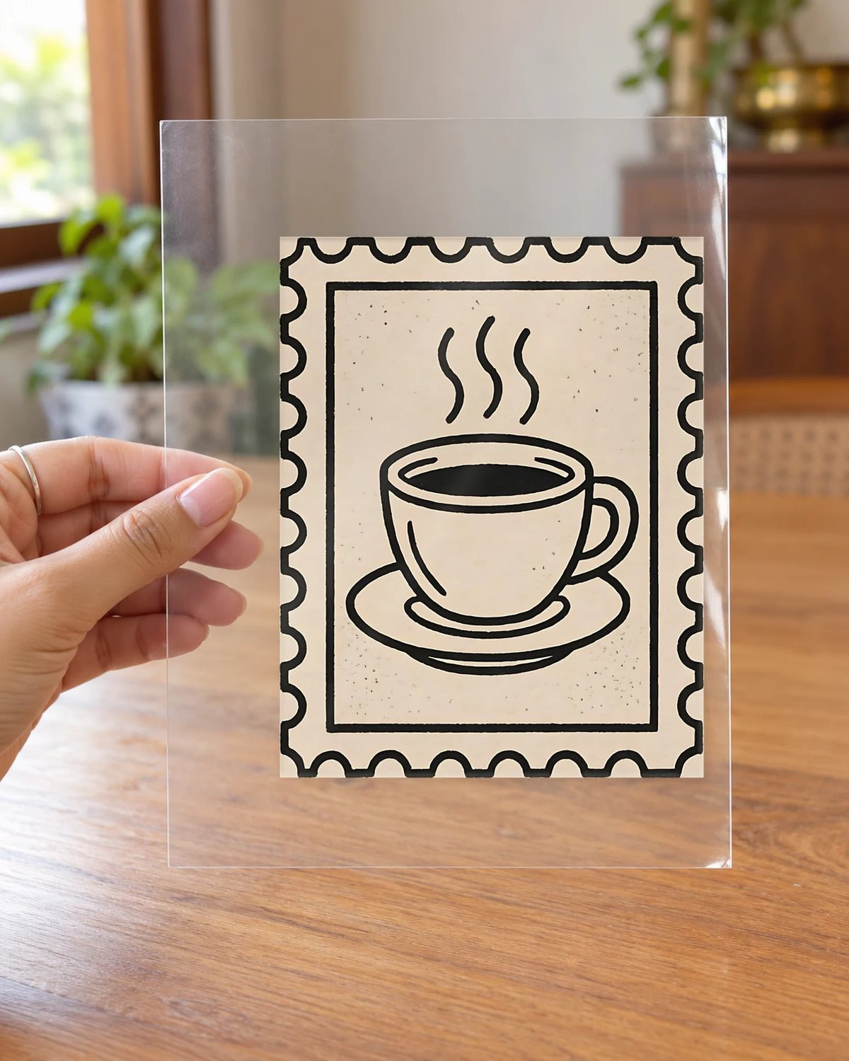 Cup of Post hard surface patch on clear film