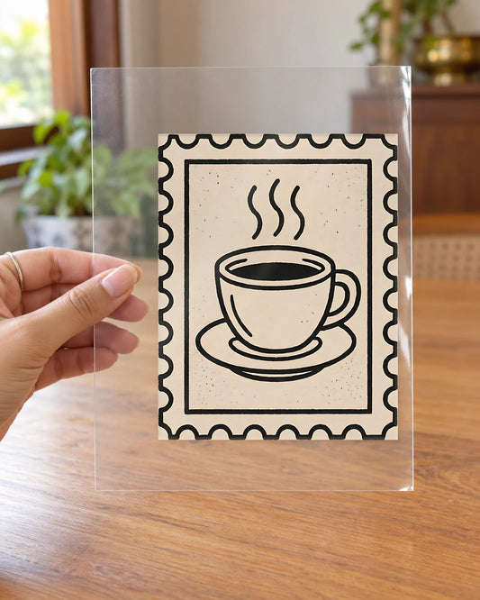 Cup of Post hard surface patch on clear film