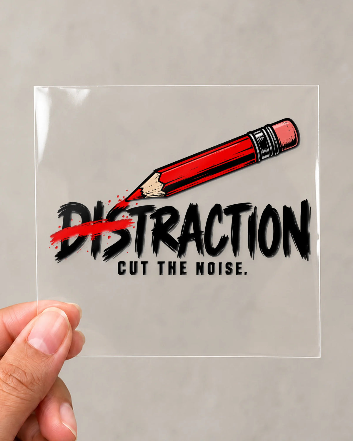 Cut The Noise hard surface patch on clear film