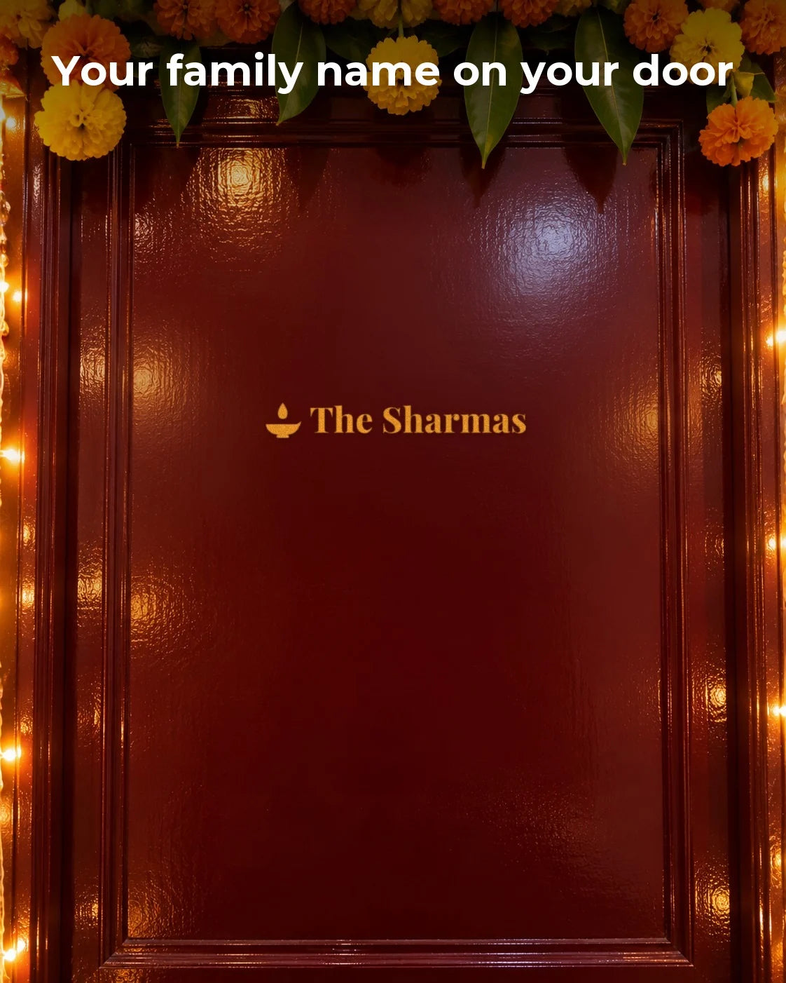 Your family name on your main door, customised hard surface name patch