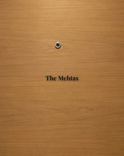 Your family name on your main door, customised hard surface name patch