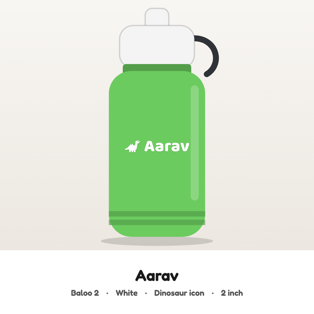 Your child's name on their school bottle, customised name patch