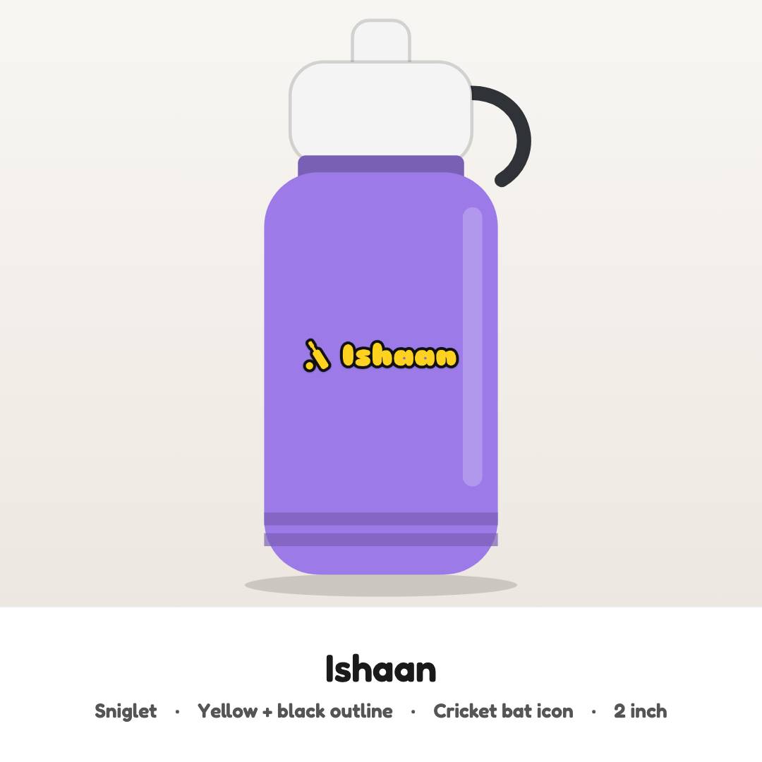 Your child's name on their school bottle, customised name patch
