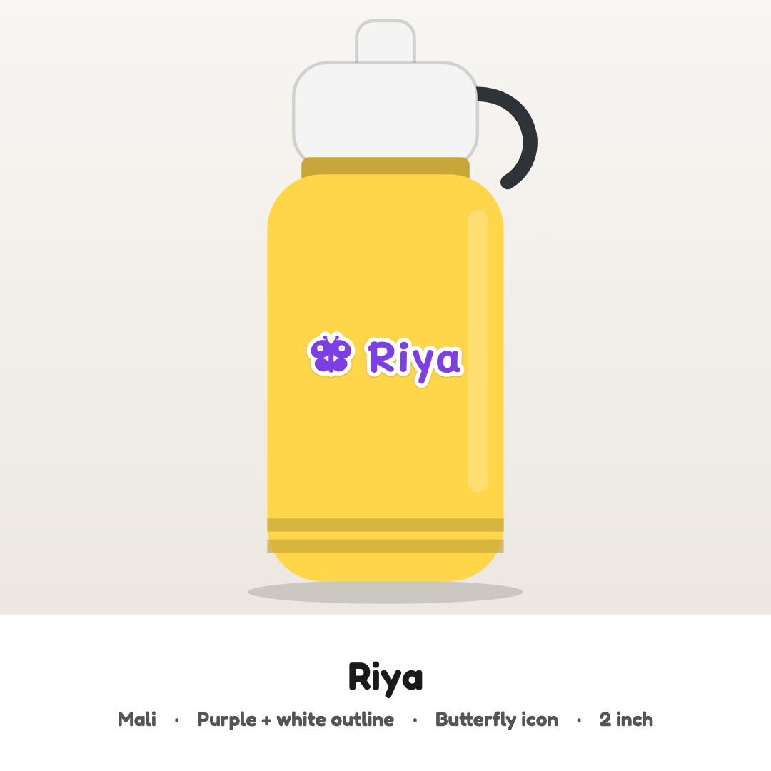 Your child's name on their school bottle, customised name patch