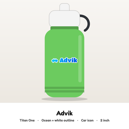 Your child's name on their school bottle, customised name patch