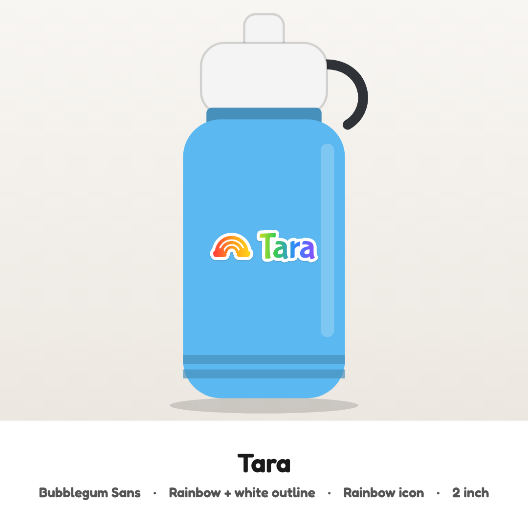 Your child's name on their school bottle, customised name patch
