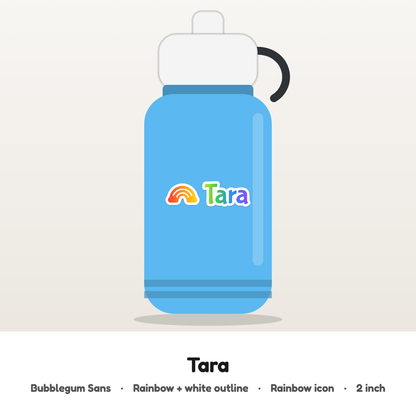 Your child's name on their school bottle, customised name patch