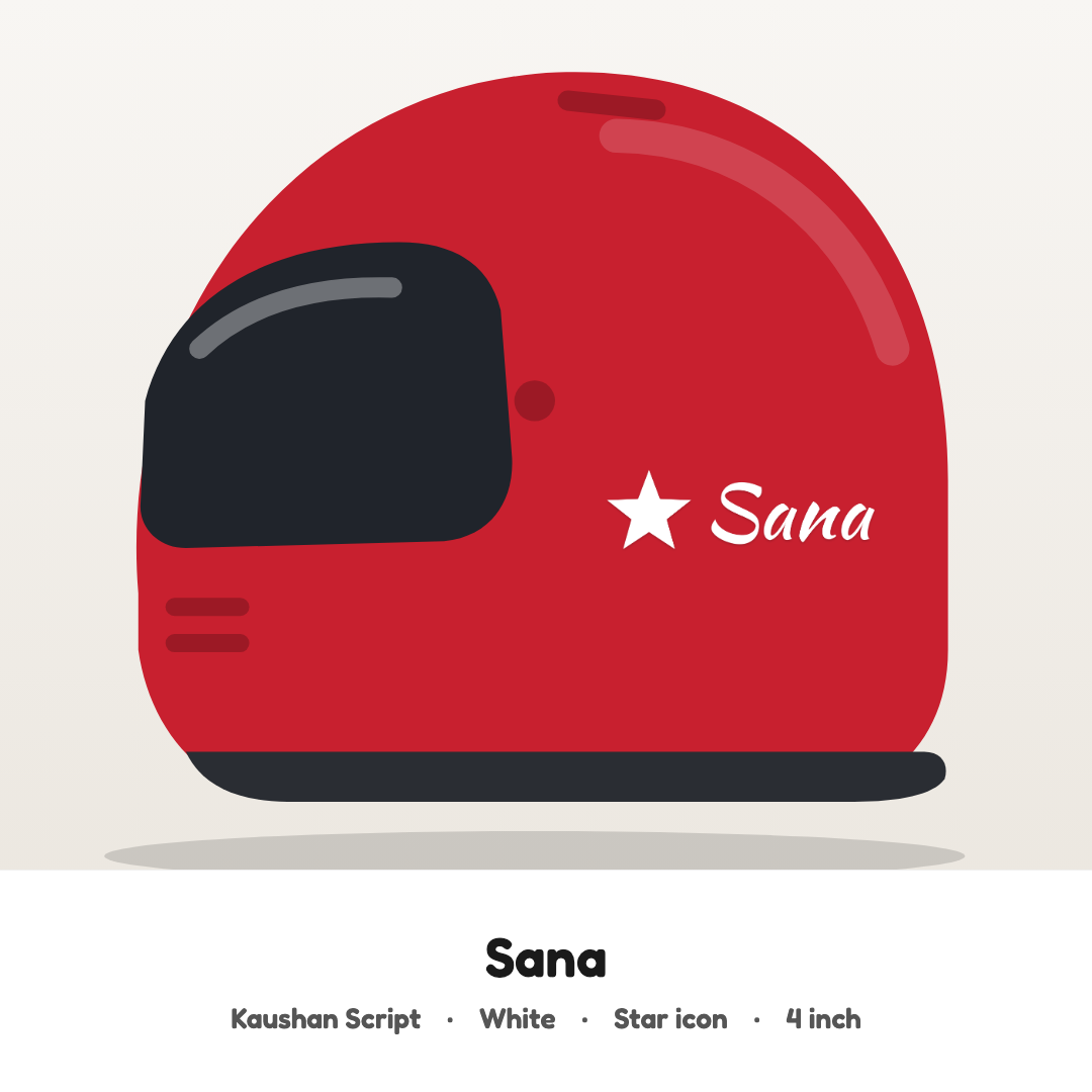 Your name on your helmet, customised hard surface name patch