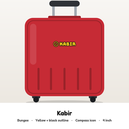Your name on your luggage, customised hard surface name patch