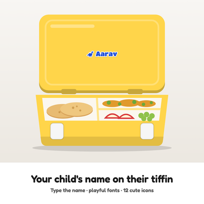 Your Child's Name on Their Tiffin Box | Customised Hard Surface Patch