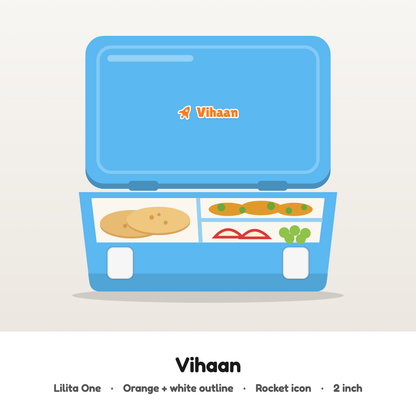 Your Child's Name on Their Tiffin Box | Customised Hard Surface Patch