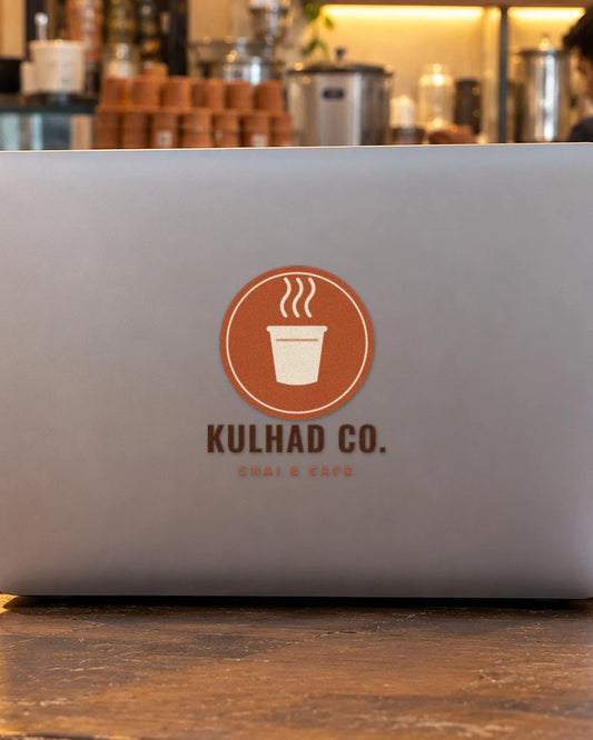 Your business logo on your laptop, customised hard surface logo patch
