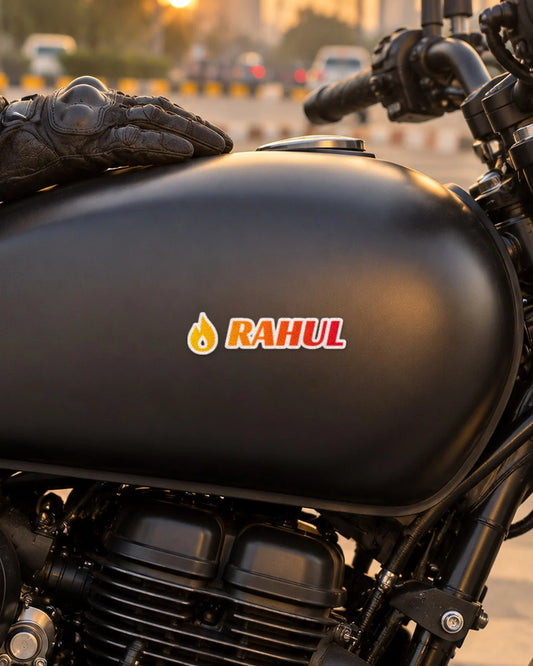 Your name on your bike tank or scooty, customised hard surface name patch