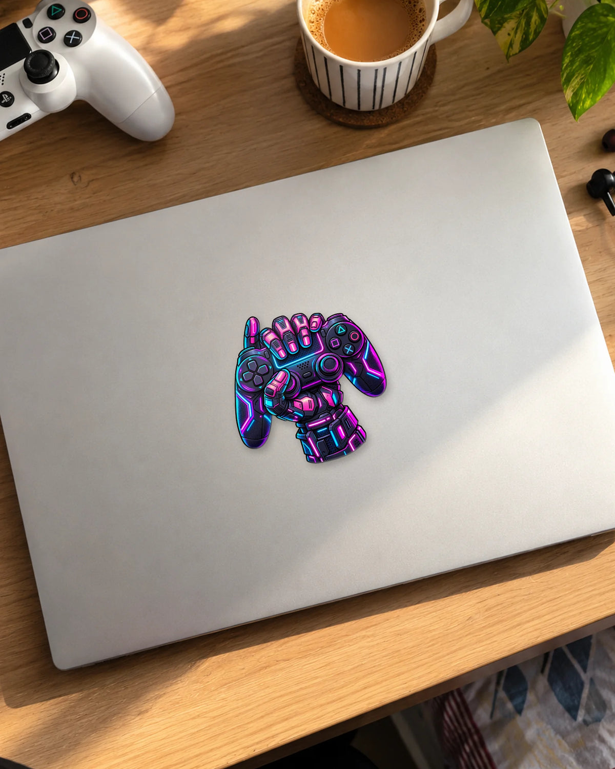 Cyber Gamer Fist gamer patch on a laptop