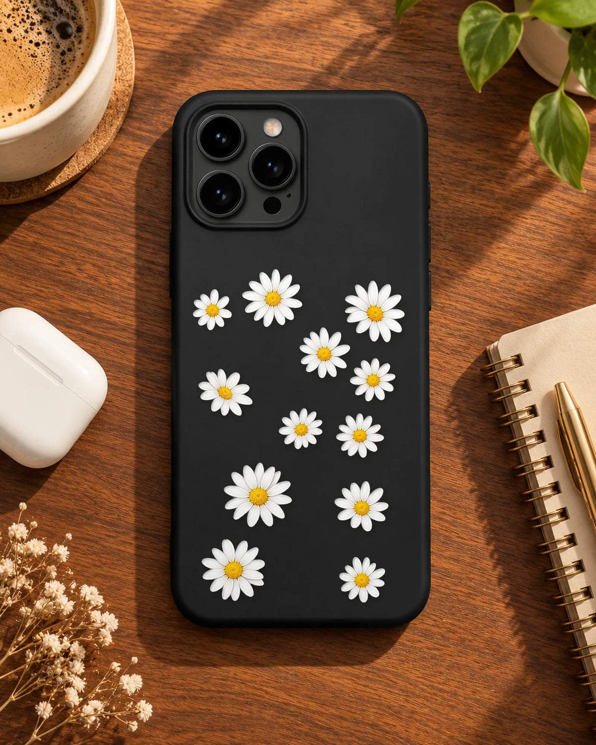 Daisy Nights pieces arranged on a phone