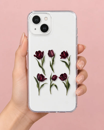 Dark Tulips phone makeover pack on a phone case