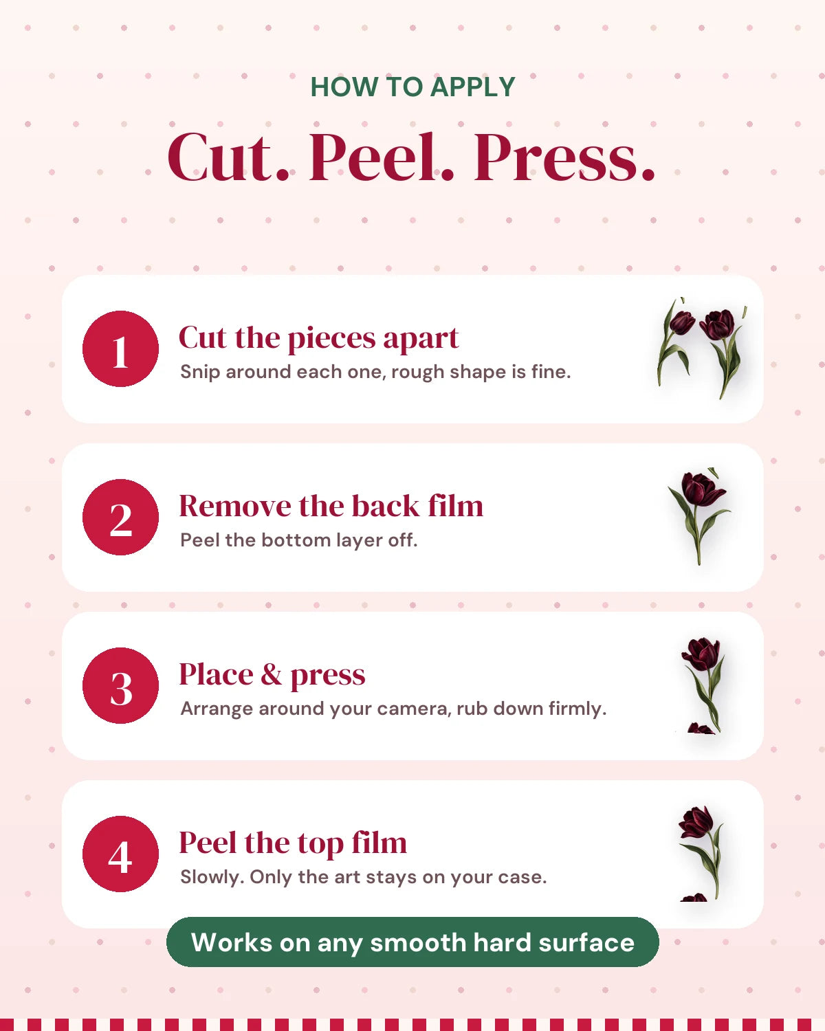 Dark Tulips: how to apply