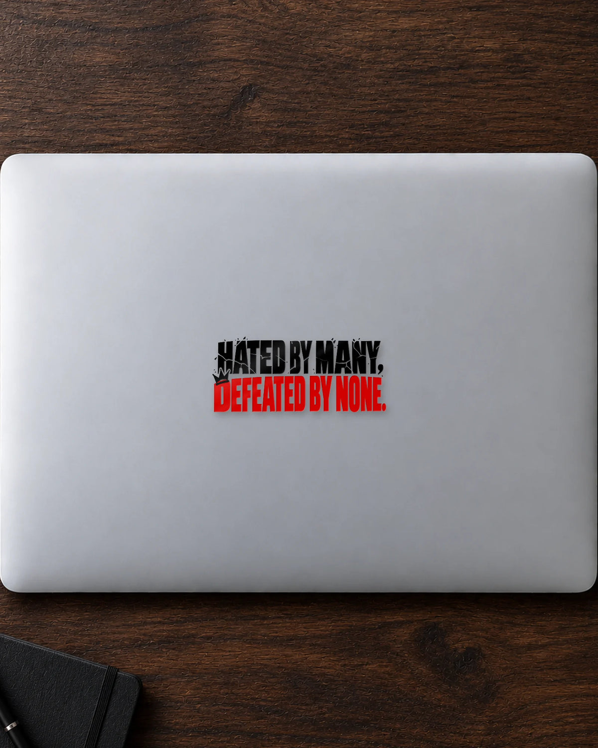 Defeated By None hard surface patch mockup