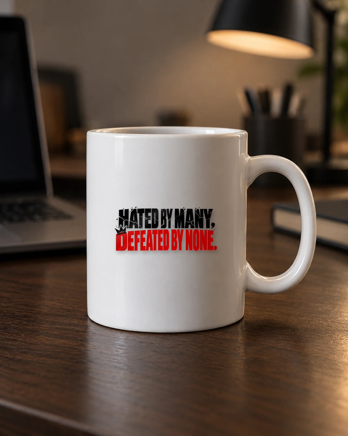 Defeated By None hard surface patch mockup